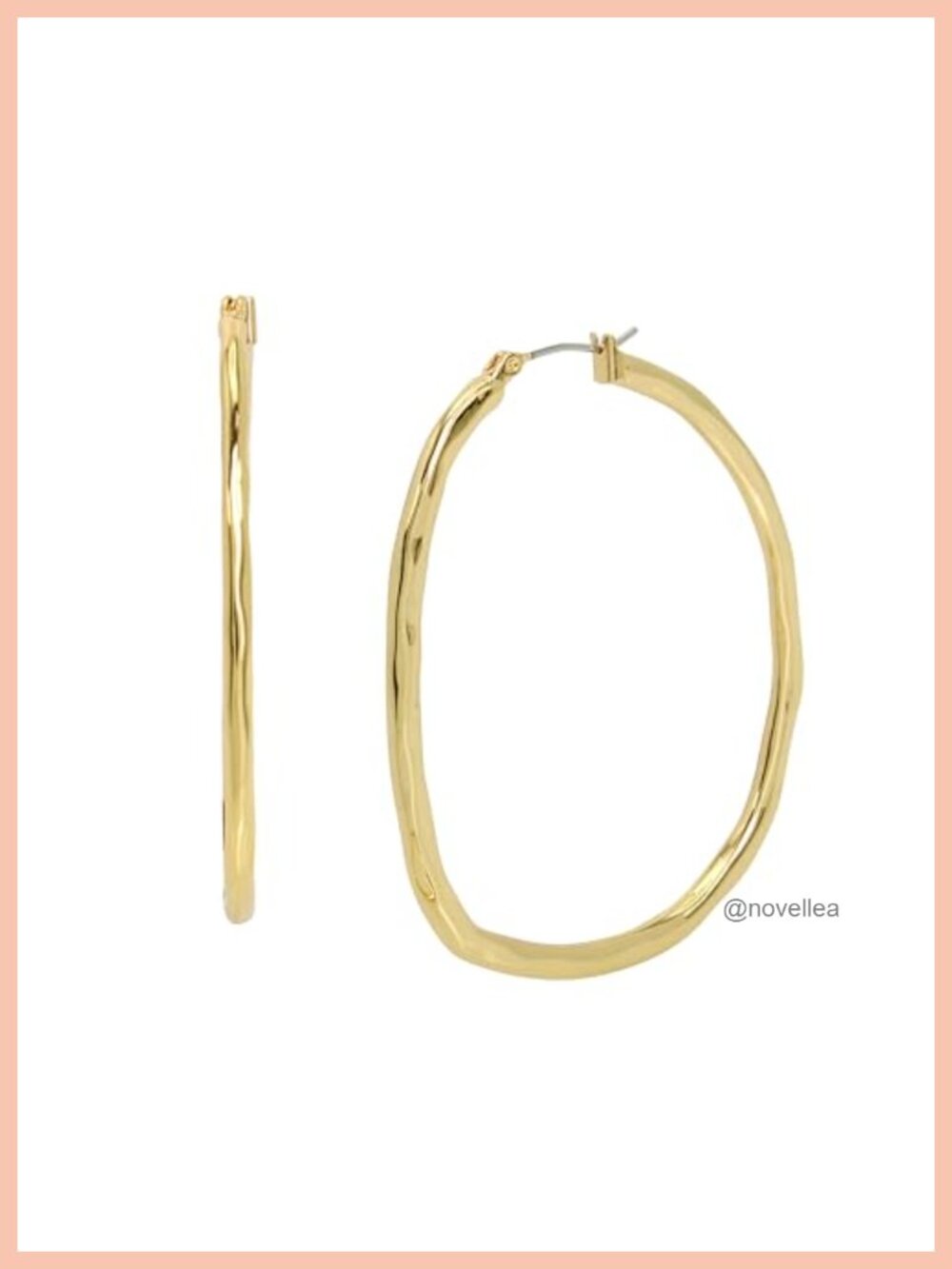 Large Silver-Tone Hoop Earrings Lightweight Hypoallergenic Click-Top